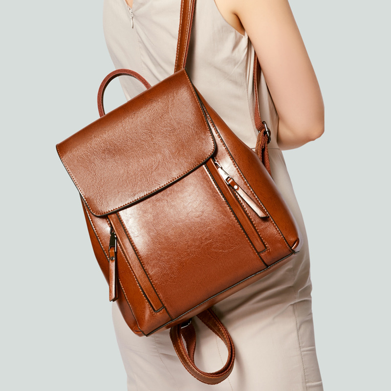 Mulheres mochila corpo cruz bolsa de ombro couro genuíno meninas escola feminina pele natural livro portátil mochila sacos do mensageiro