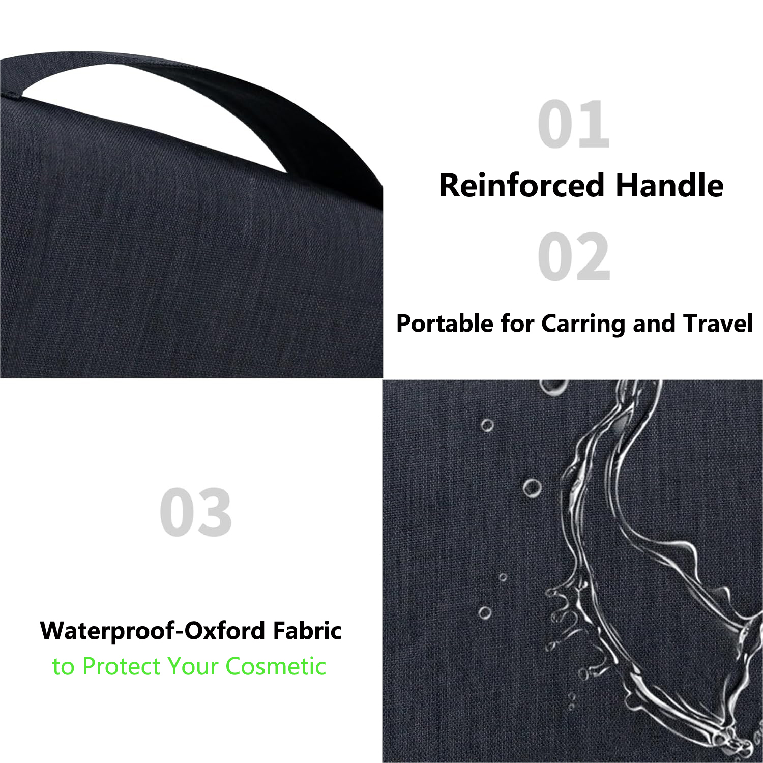 Portable Travel Cosmetic Bag Large Capacity Waterproof Toiletry Bag with Hanging Hook for Men and Women Bathroom Storage Bag