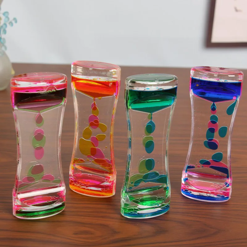 1PC Flüssigkeit Motion Bubbler Sanduhren Timer Bewegung Sensorischen Spielzeug für Kinder Erwachsene Stress Relief Requisiten Home Office Desktop Decor