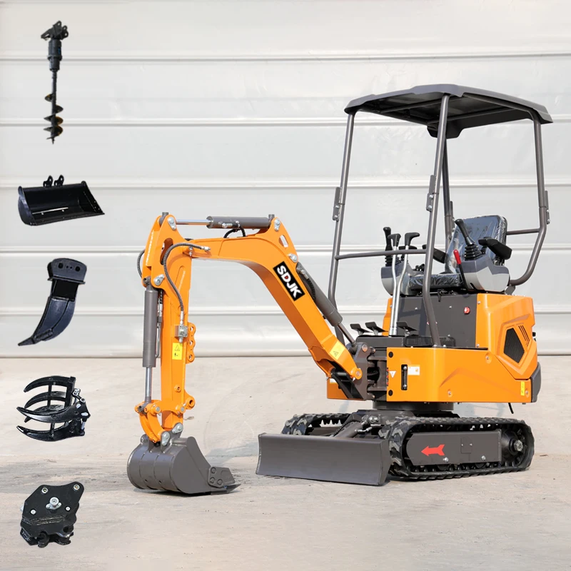 Miniexcavadora multifuncional, 1 tonelada, 1,2 toneladas, motor EPA Kubota, nueva excavadora de orugas para el hogar, miniexcavadoras pequeñas chinas