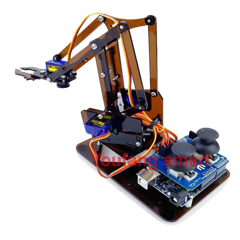 Разборный акриловый механический управляющий коготь SG90 4 DOF для Arduino UNO, Обучающий набор «сделай сам», умные игрушки с дистанционным управлением