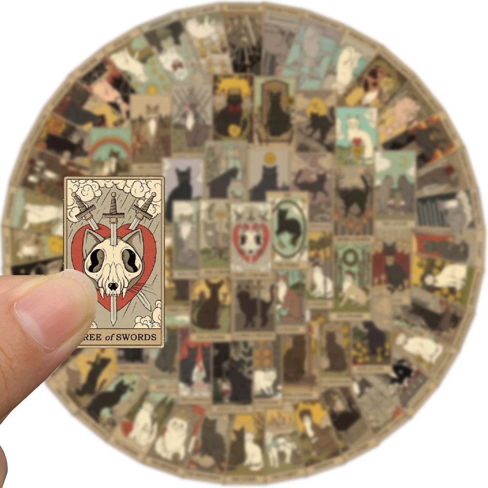 72PCSแมวTarot Graffitiสติกเกอร์Mystery Divinationการ์ตูนDecals DIYแล็ปท็อปจักรยานรถจักรยานยนต์โทรศัพท์สติกเกอร์รถของเล่น