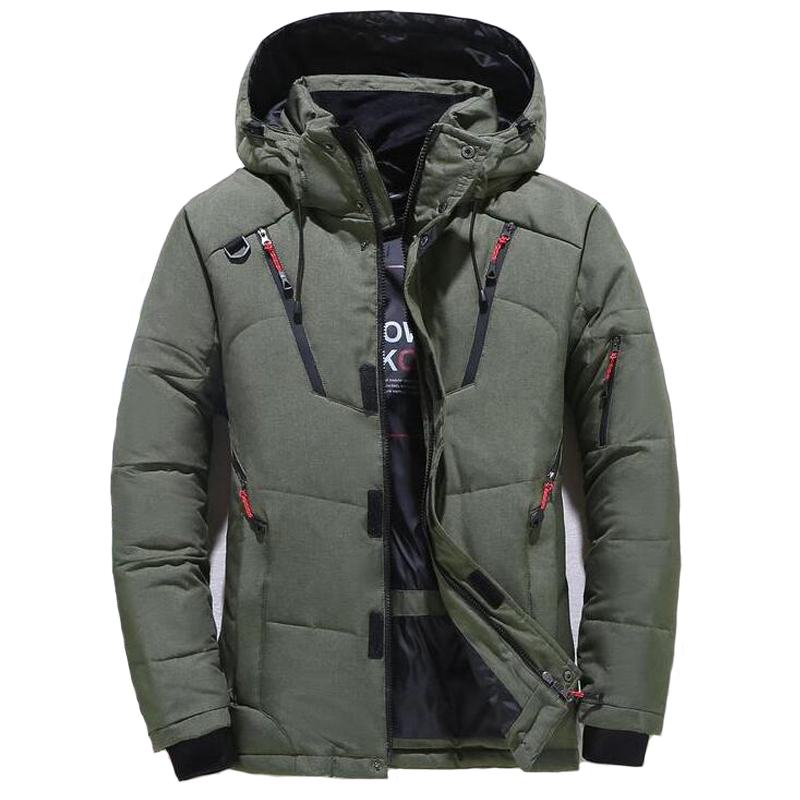 Grosso quente acolchoado casaco de neve dos homens oversize jaqueta masculina parkas de inverno com capuz ao ar livre parka de inverno com capuz quente outwear