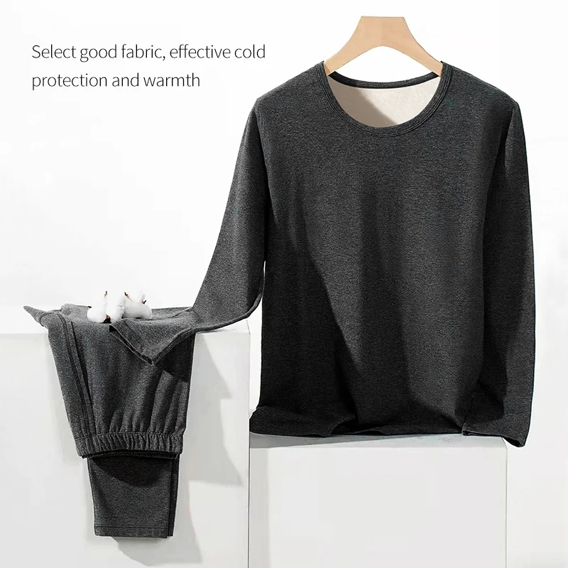 Homem inverno conjunto de roupa interior térmica rosto lixar duplo calor corpo fino e alta elasticidade confortável e respirável