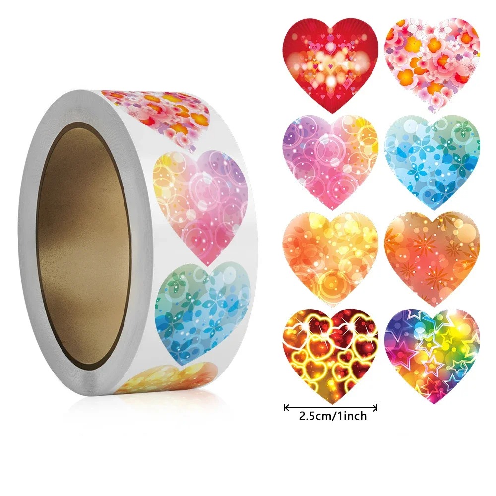 50-500 個 1 インチ赤いハートステッカーバレンタインデーのベーキング包装ステッカー封筒シール愛装飾ステッカー