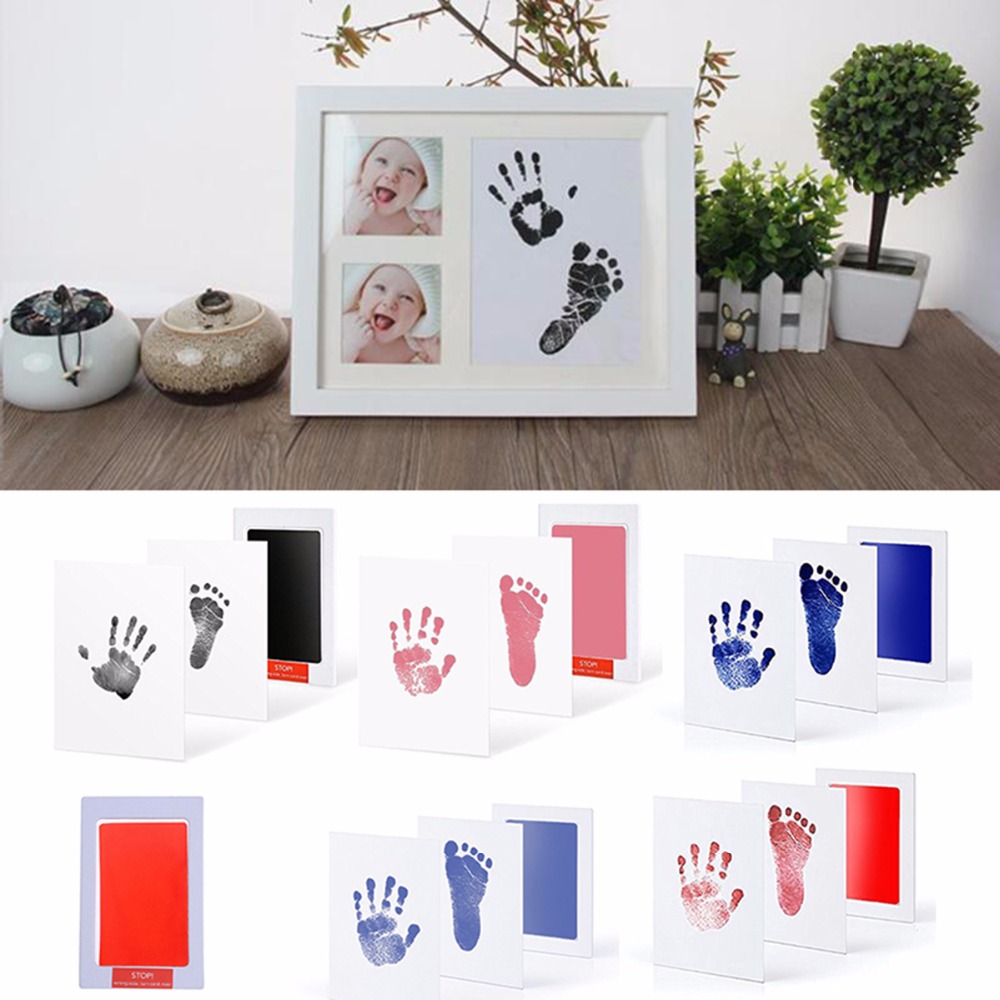 Cuidado del bebé, Kit de huellas de manos no tóxicas para bebés, recuerdos para bebés, almohadilla de tinta para huellas de recién nacidos, Mini caja de regalos para dientes infantiles