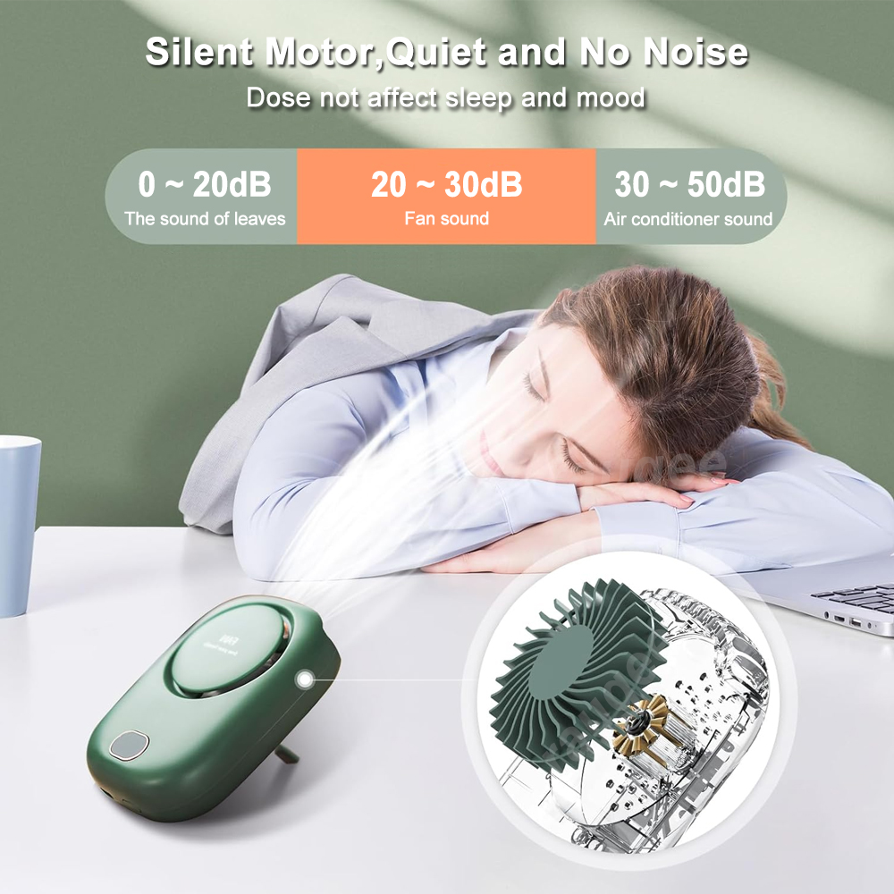 Tragbarer Mini-Ventilator, Taillenclip-Ventilator, wiederaufladbar, hängender Halsventilator, Outdoor, Camping, Taillenventilator, USB, kleiner Kühl-Taschenventilator für Reisen