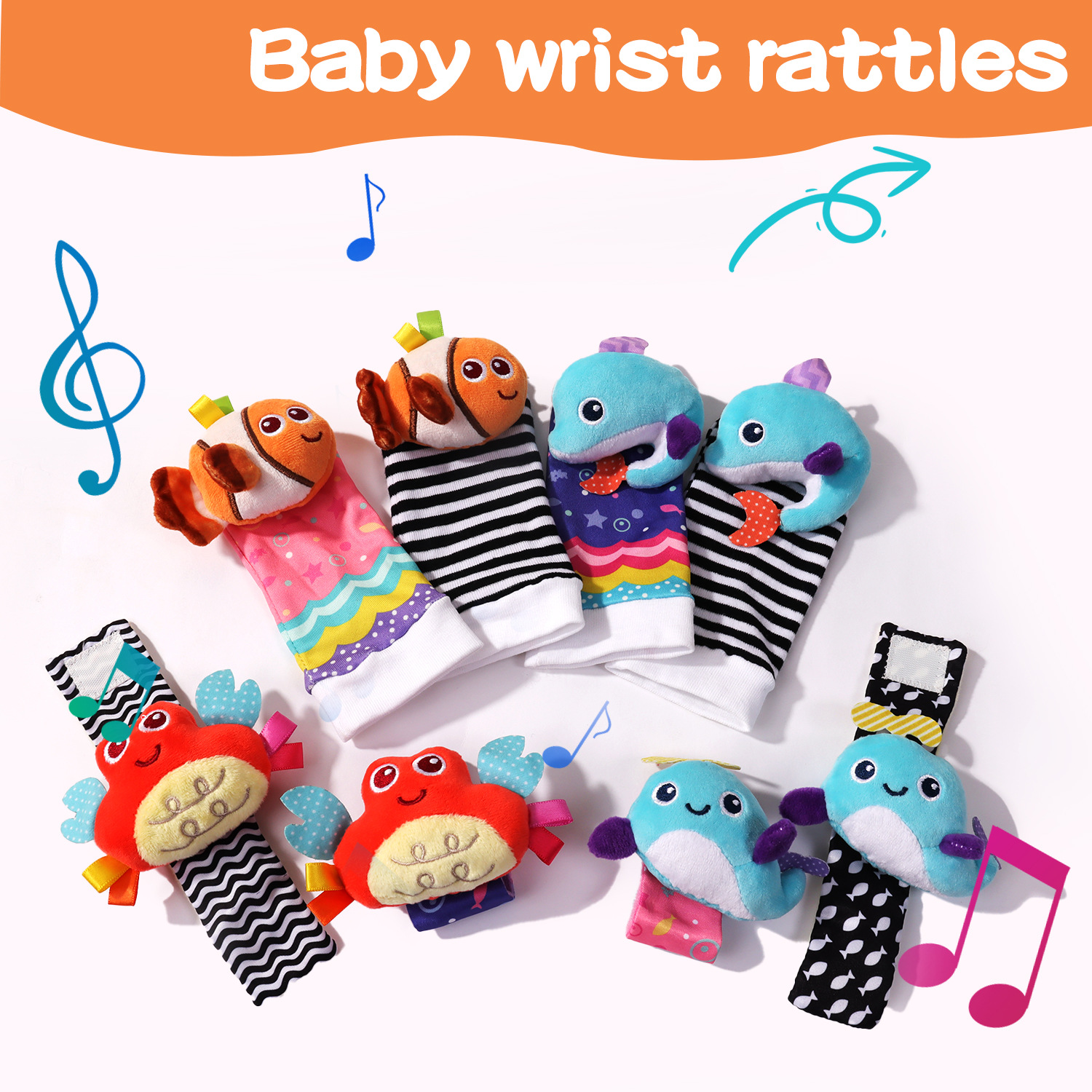 赤ちゃん幼児手首ガラガラ靴下のおもちゃ 0-12 ヶ月女の子男の子学習おもちゃ早期教育開発かわいい幼児感覚ギフト