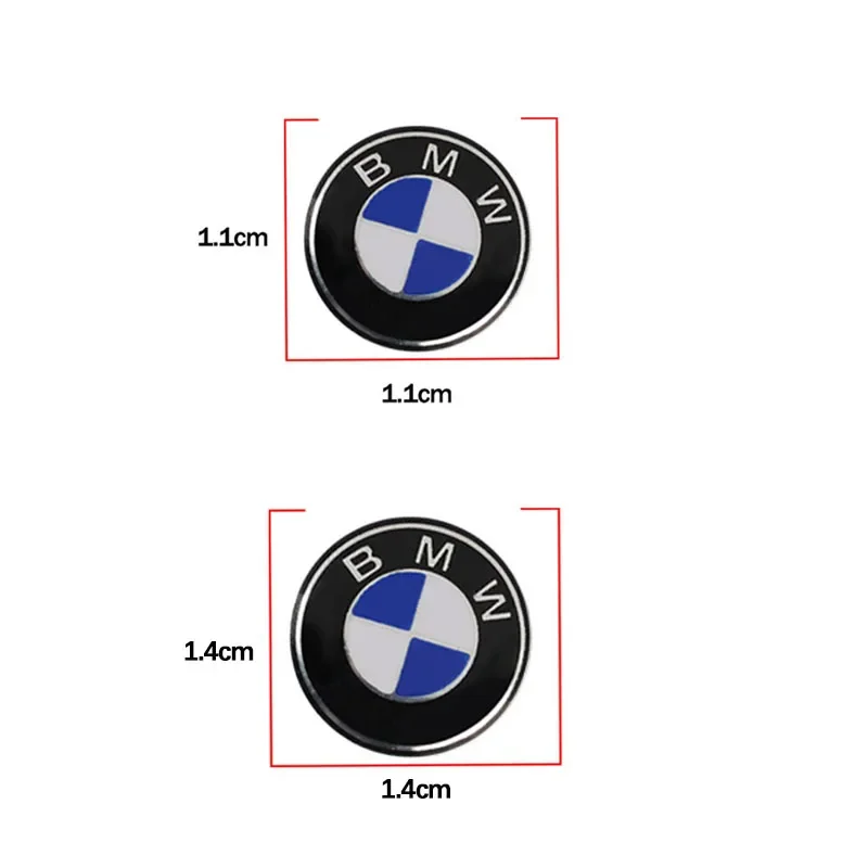 Emblema adhesivo para llave remota de coche de aluminio, 11/14mm, accesorios para BMW Performance F30 F10 E90 F20 E46 E60 E70 E39 E36 E87 E92