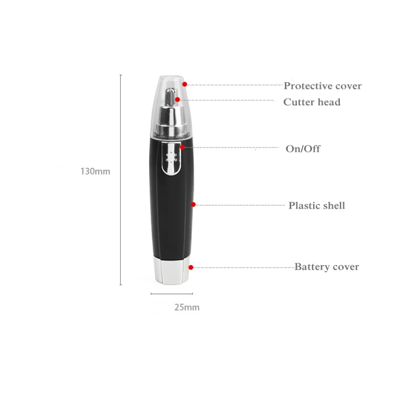 1PC Elektryczny trymer do uszu, szyi i nosa Trymer do brwi Implementuj golarkę Clipper Golarka Mężczyzna Kobieta Clean Trimer Razor Remover Kit