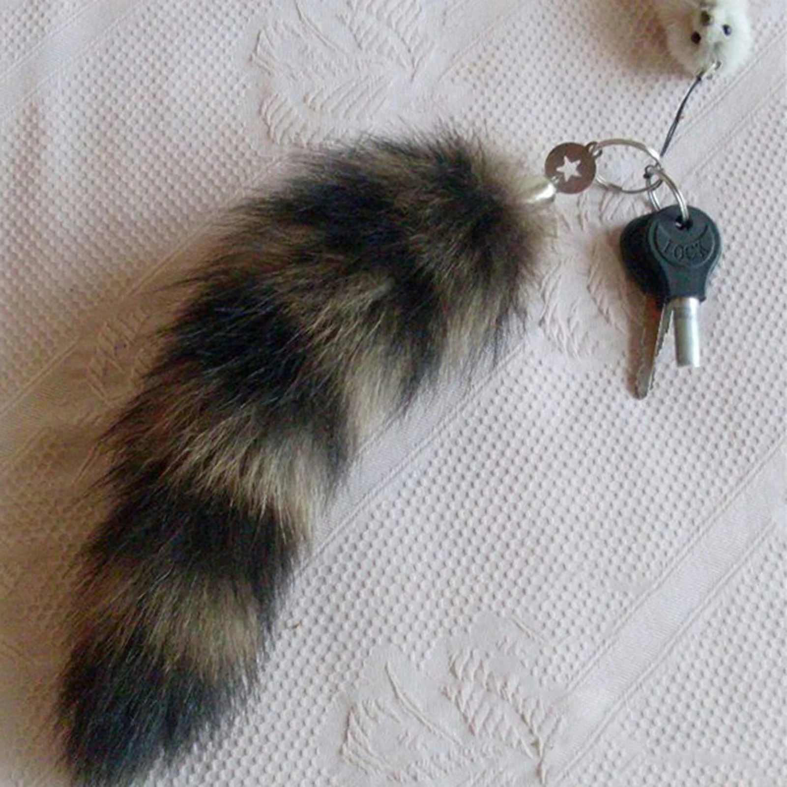 Portachiavi in peluche con coda di volpe da 28 cm Portachiavi con coda pelosa Portachiavi con coda soffice per animali Organizer Decorazioni con ciondolo per borsa