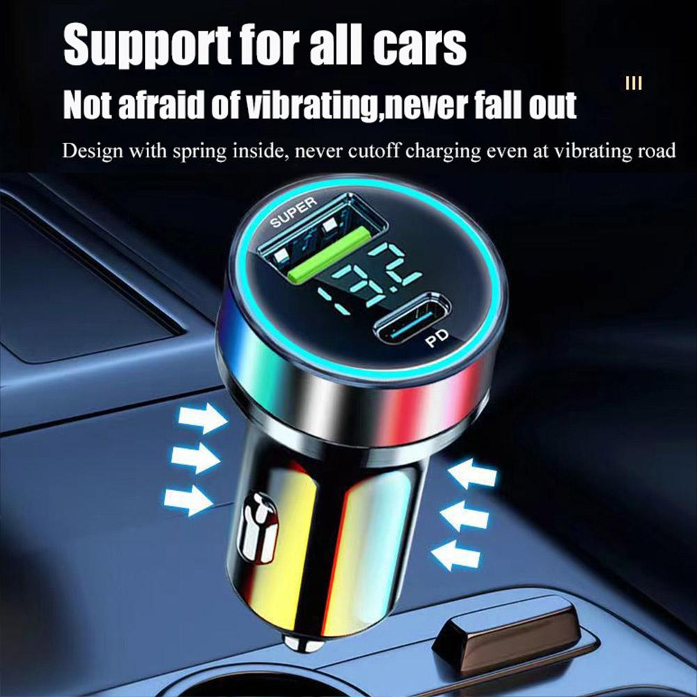 携帯電話用急速充電器,iPhone 13 pro,12-24v,デュアルUSB,タイプc,120w,pd20w,急速充電