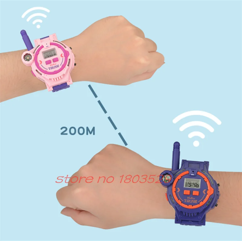 Outdoor Children Interaction Toys Watch Interphone 200M Remote Intercom LED Lights Built In Compass Wrist Watch Walkie Kids Toy