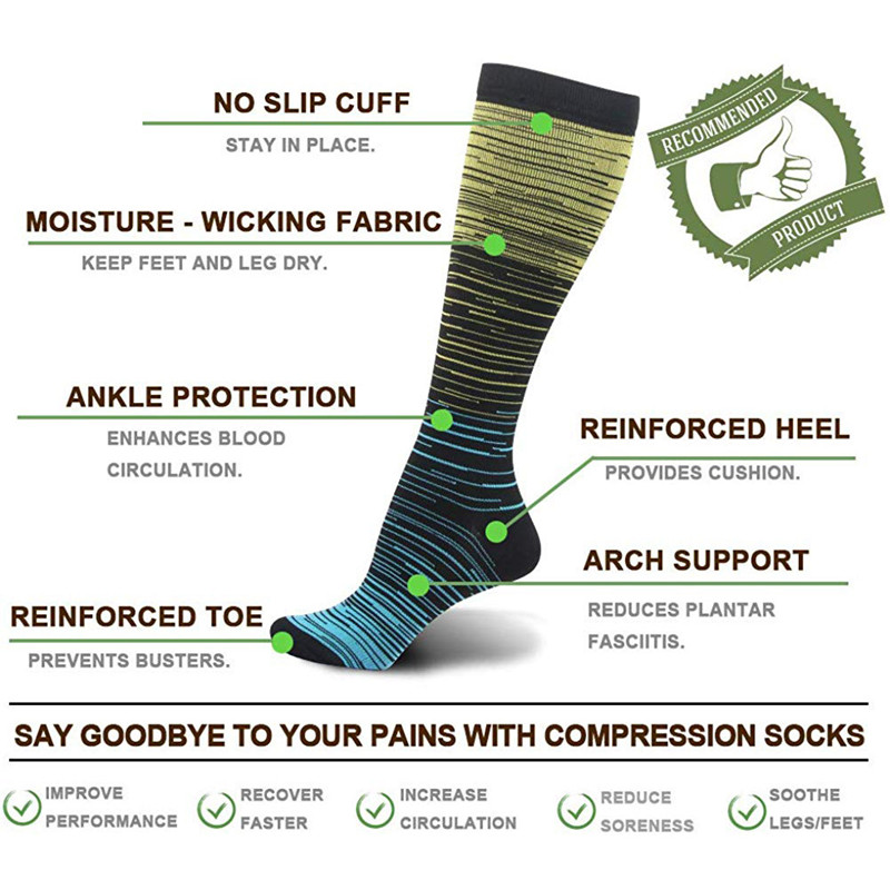 Compression Stockings Nursing Women And Men Stockings Best Medical Nursing Hiking Travel Flight Socks Running Fitness Socks