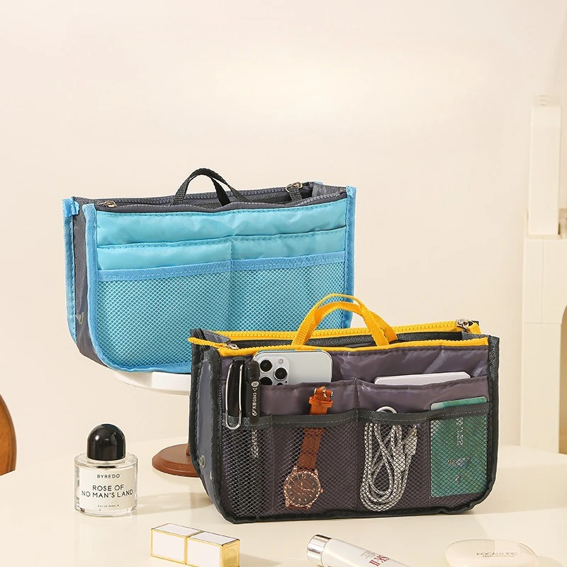 Multi Functional Sponge Inner Bag Double-layer Zipper Bag Middle Bag Convenient Travel Large Capacity Partitioned Storage Bag