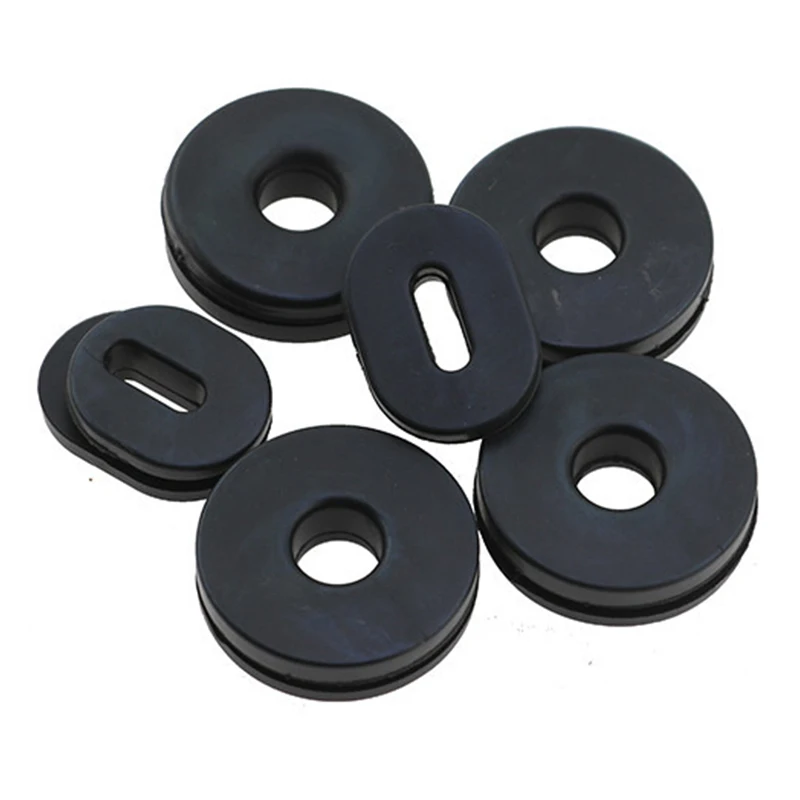 12 ピース/セットオートバイボディサイドカバー黒ゴムグロメットフェアリングワッシャーボルト固定ゴムリングオートバイ外装アクセサリー