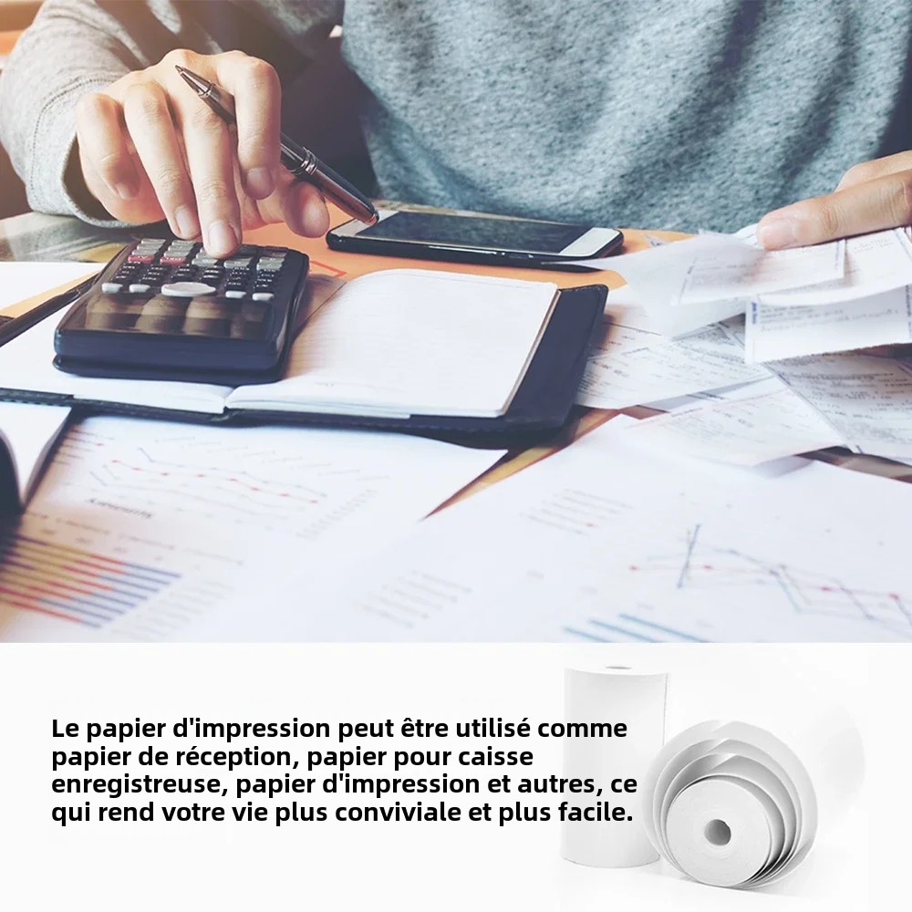 10 rouleaux 57x25 MM papier thermique blanc enfants caméra impression instantanée enfants caméra impression papier accessoires de remplacement pièces