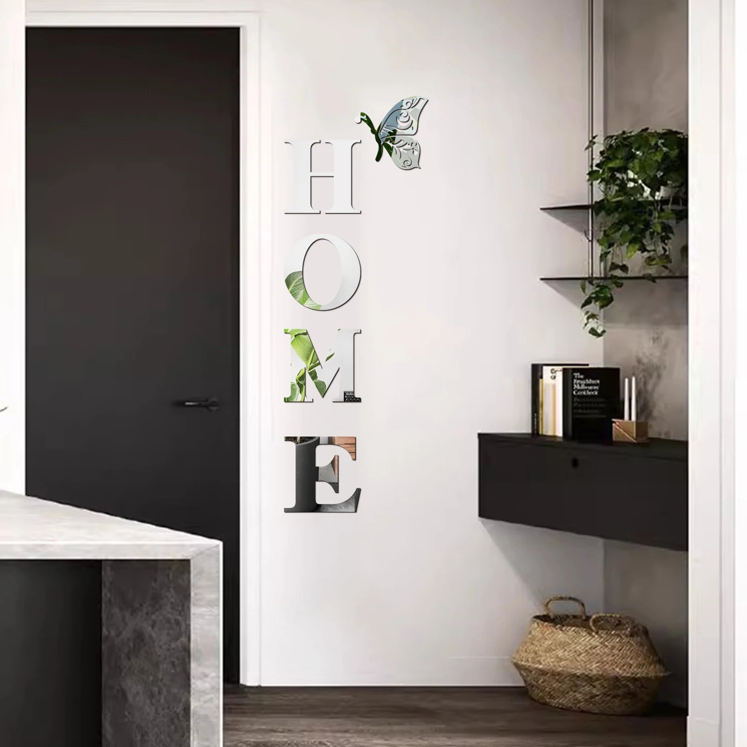 HOME Home Logo 3D-Spiegel-Wandaufkleber, Eingangsdekoration, Heimdekoration