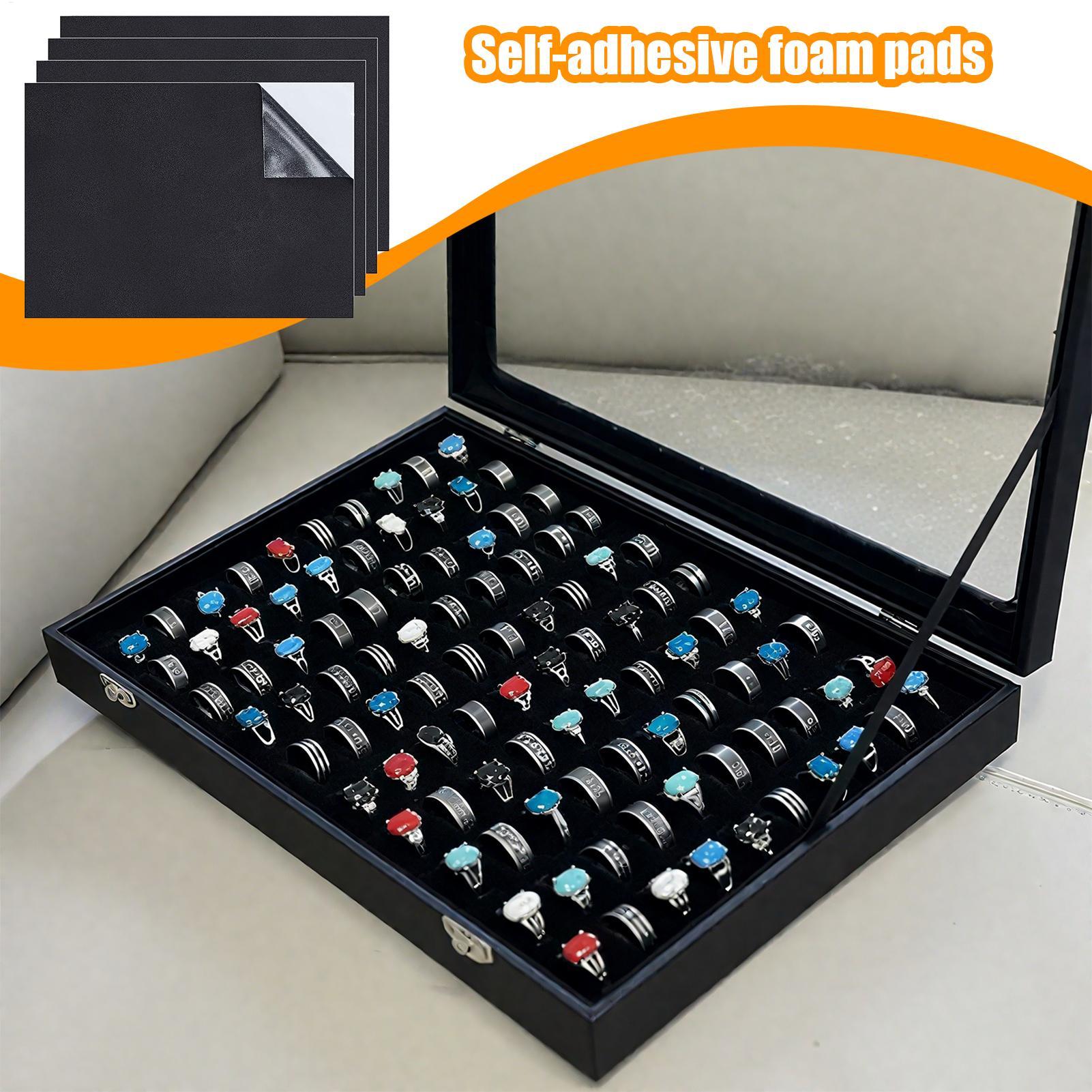 Feuille de mousse noire, 4 pièces, feuille de protection de sol à Absorption des chocs, tampons en mousse auto-adhésifs pour meubles, artisanat, voitures