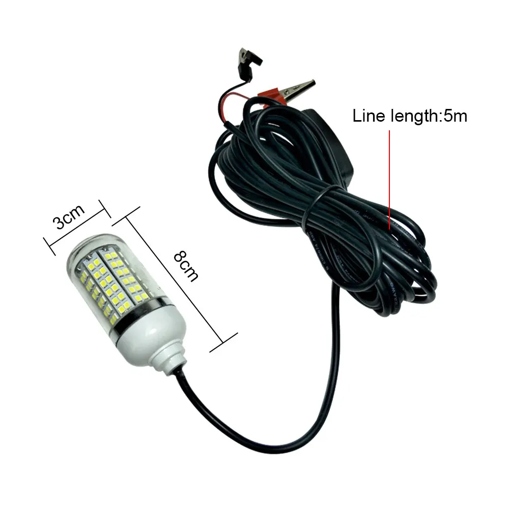 Luz LED de pesca de 12V, 100W, Ip68, señuelo, lámpara buscador de peces, 108 leds, 2835SMD, atrae gambas, calamar, Krill, 4 colores, luces subacuáticas