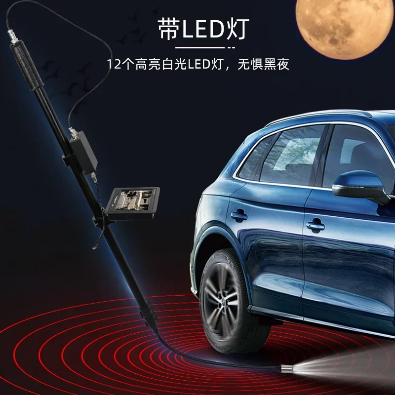 V6D Retractable Portable Visual Underbody Inspection Mirror with Video Recording Function 3.2m Inspection Car