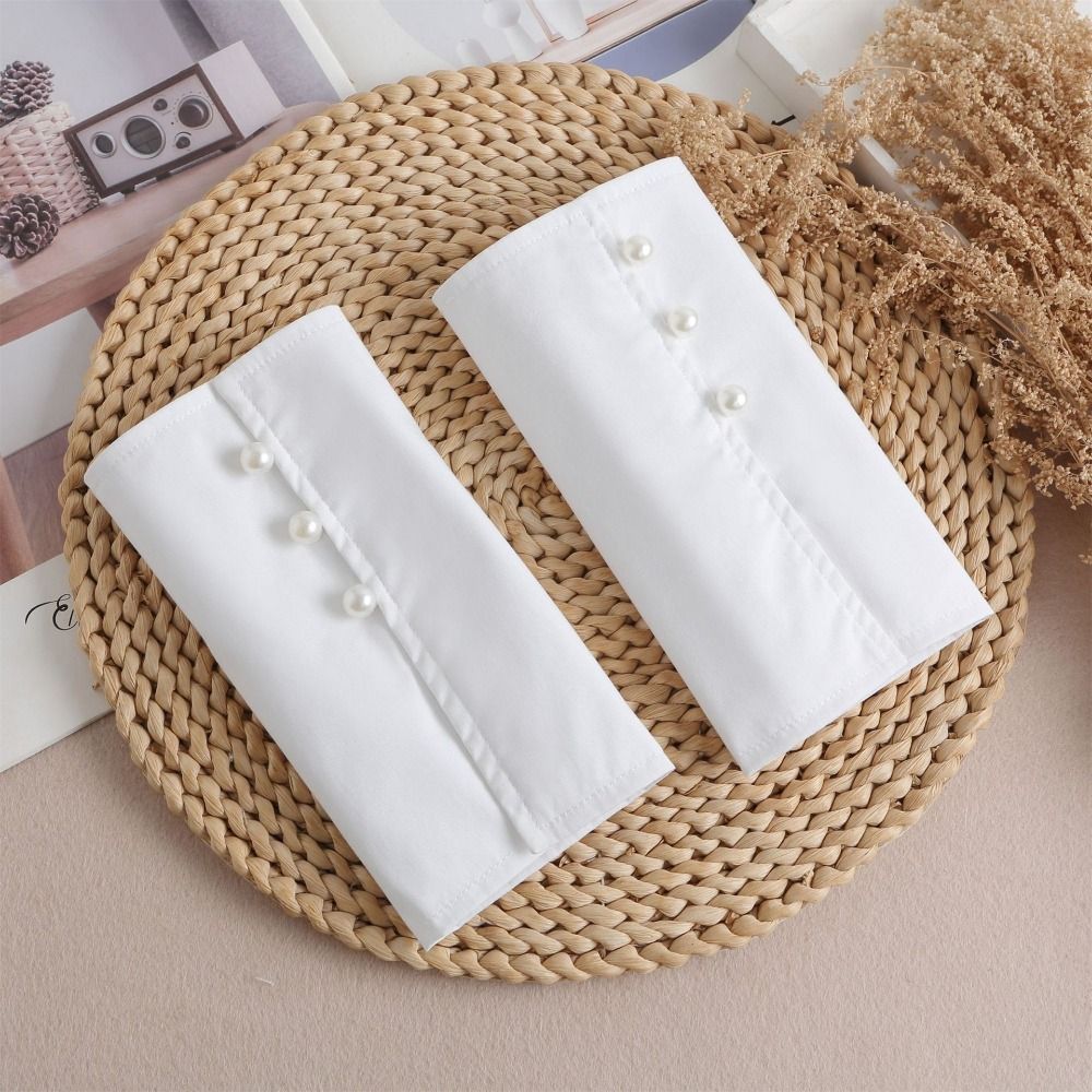 Элегантные съемные искусственные рукава с жемчугом и пуговицами, удобные женские удлинители манжет, легко носить, мягкие накладные манжеты на запястьях, рубашки