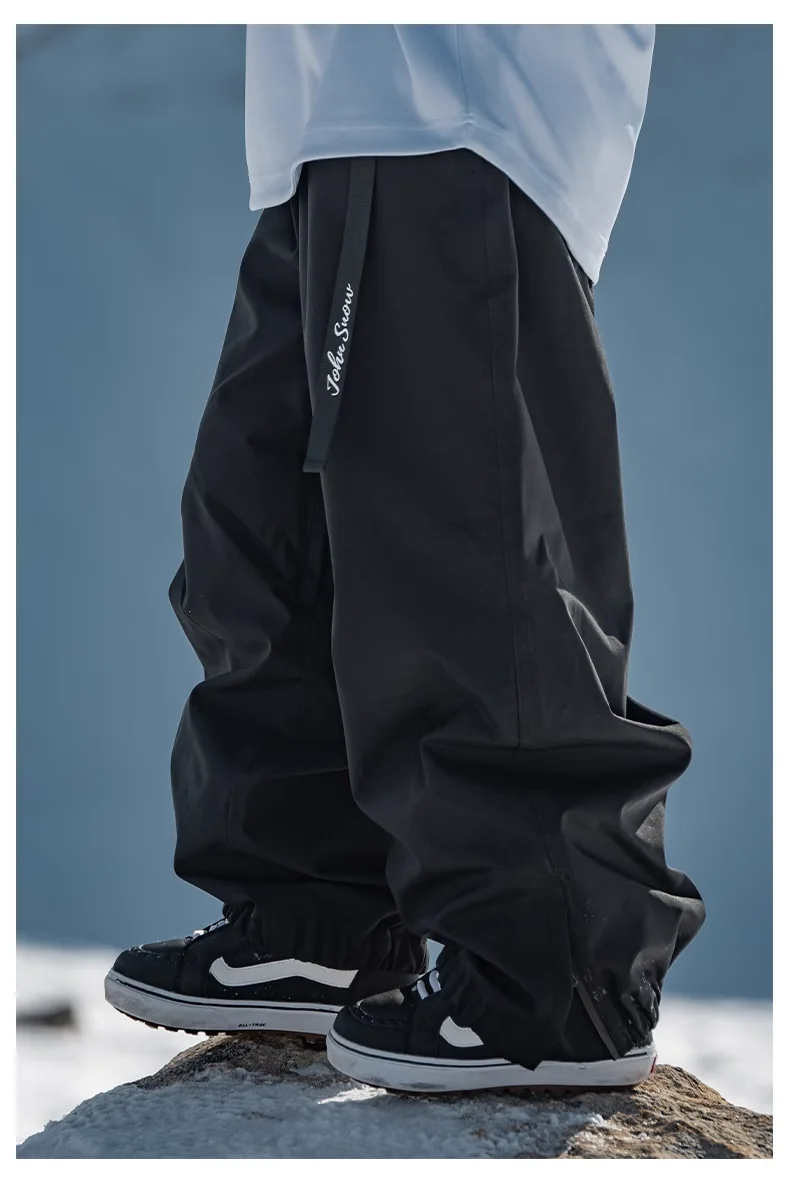 John neve inverno feminino e masculino calças de esqui à prova dwaterproof água ao ar livre de alta qualidade respirável solto calças de neve esqui snowboard