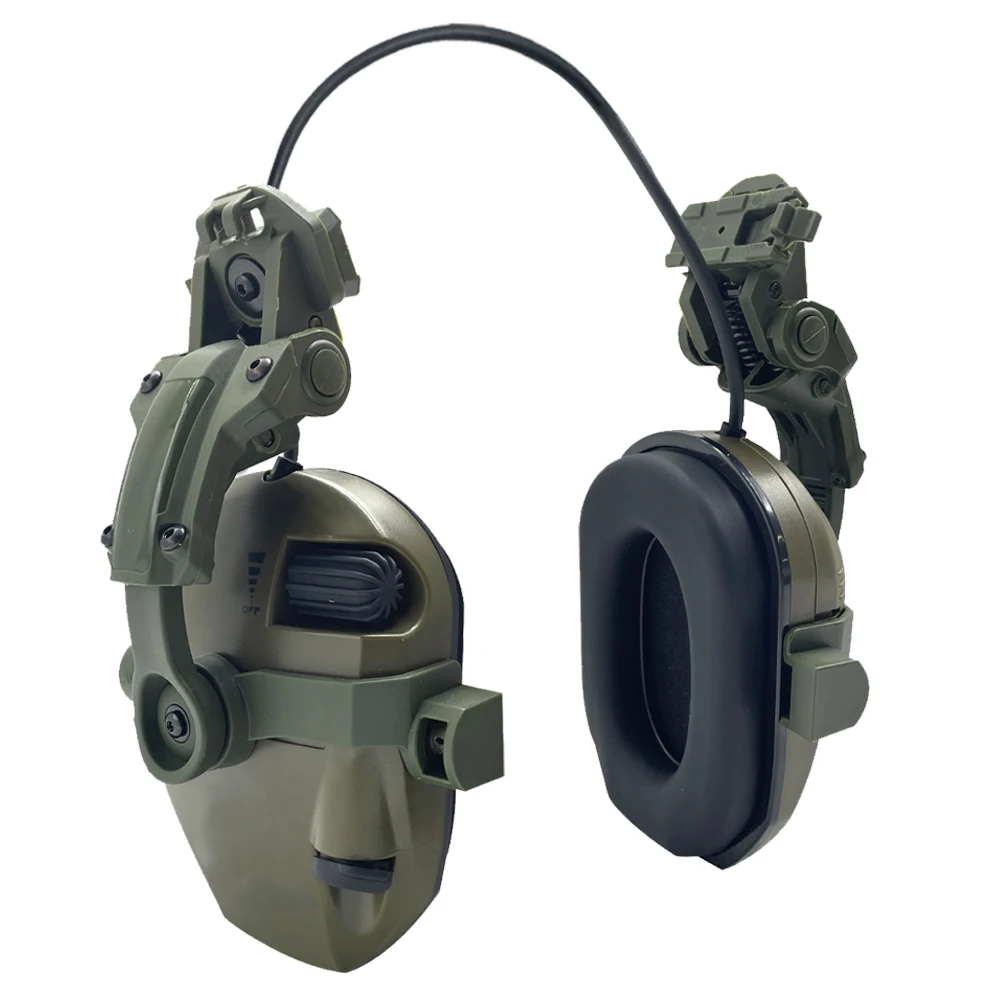 Capacete ativo montado earmuffs para tiro proteção auditiva eletrônica orelha proteger redução de ruído ativo caça fone de ouvido