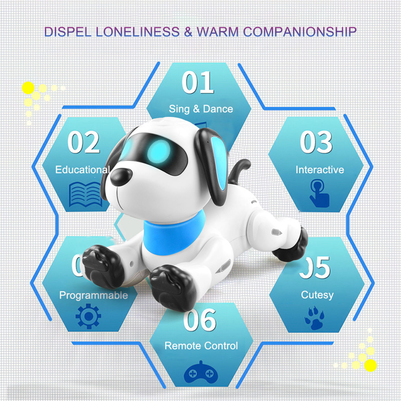 Robot de juguete programable para niños, juguete para perros con luz y sonido, mascotas robóticas, regalo para niños