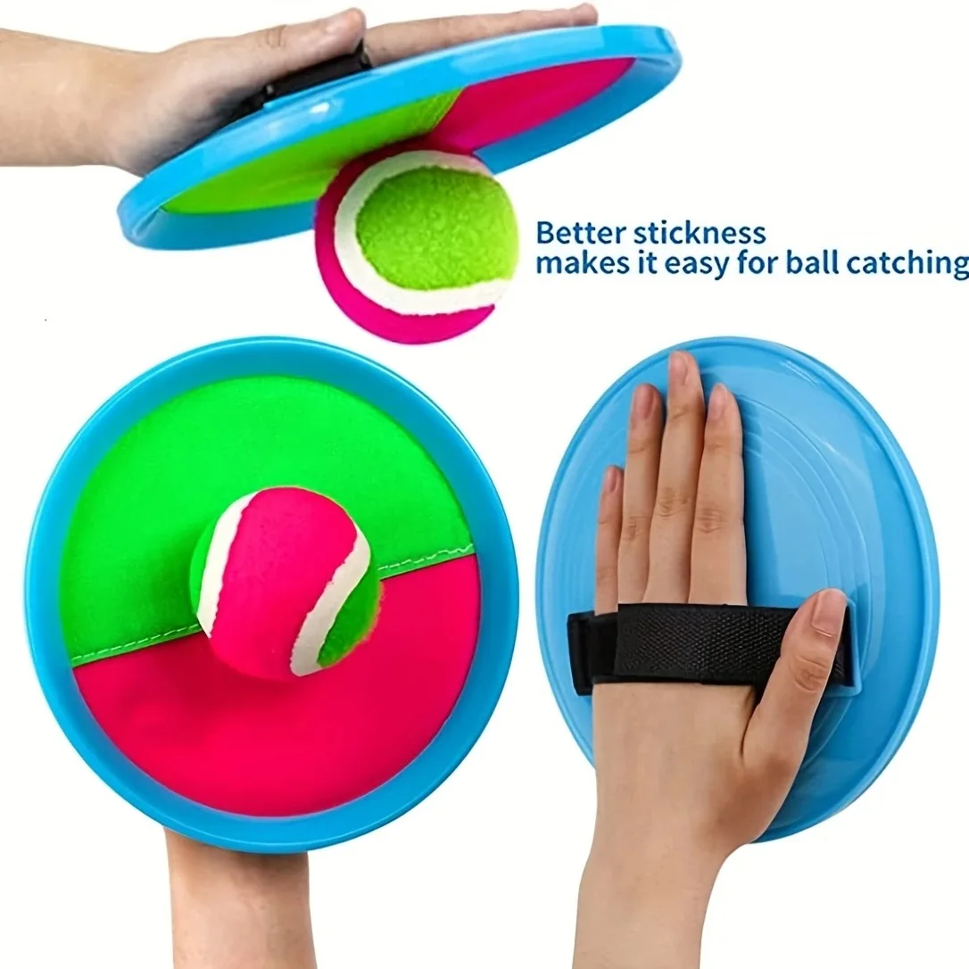1 ชุดเด็ก Sucker Sticky Ball ของเล่นกีฬากลางแจ้งจับเกมบอลชุดโยนและจับเด็ก Interactive ของเล่นกลางแจ้ง