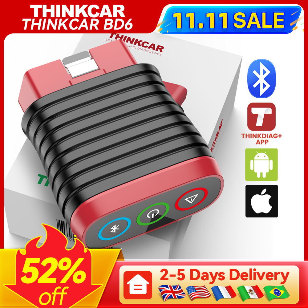 Бесплатное пожизненное обновление THINKCAR BD6 obd2 Сканер Bluetooth, инструмент для диагностики всех систем 5, сброс для 120 автомобильных брендов iOS и Android