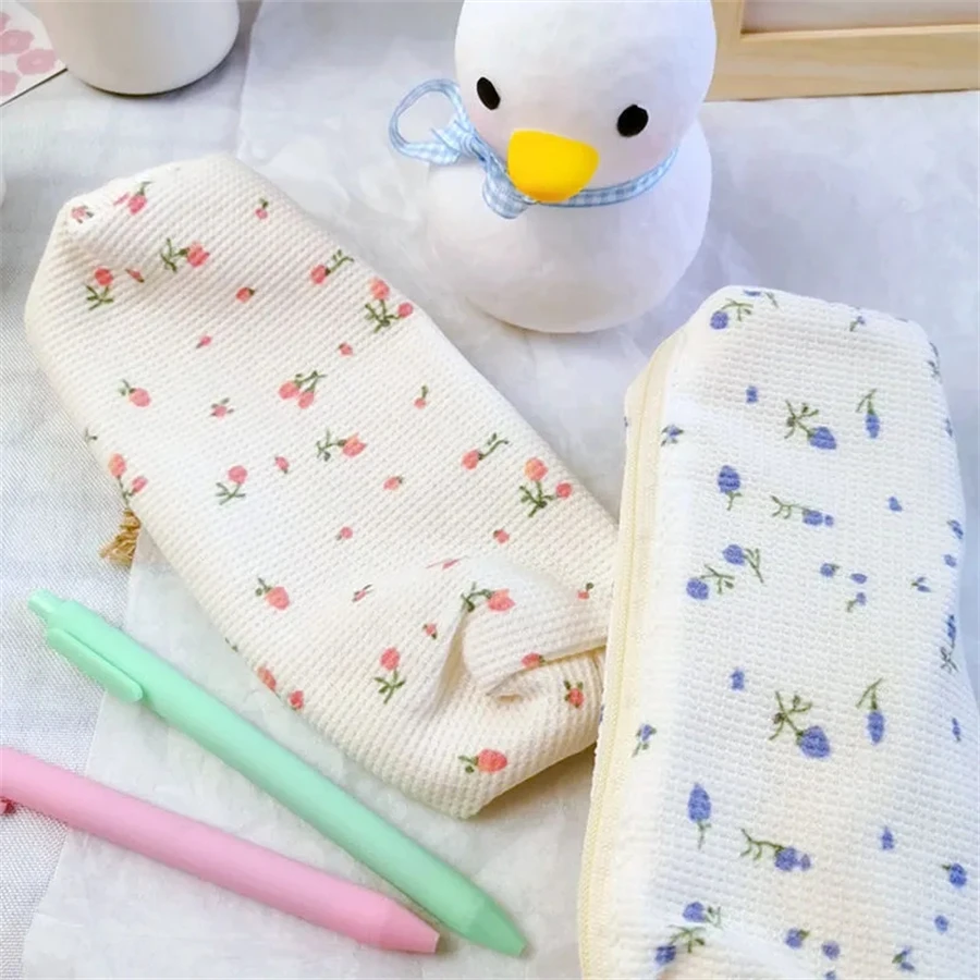Kawaii Blumen Bleistift Tasche kleine Blumen Feder mäppchen niedlichen einfachen Stift Tasche Studenten Briefpapier Aufbewahrung taschen Schul material