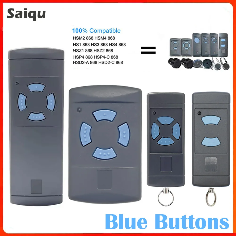 Control remoto 868 MHz HSM4 HSM2 HS2 HS4 HSE2 HSE4 HSZ1 HSZ2 HSP4 Mando a distancia para puerta de garaje