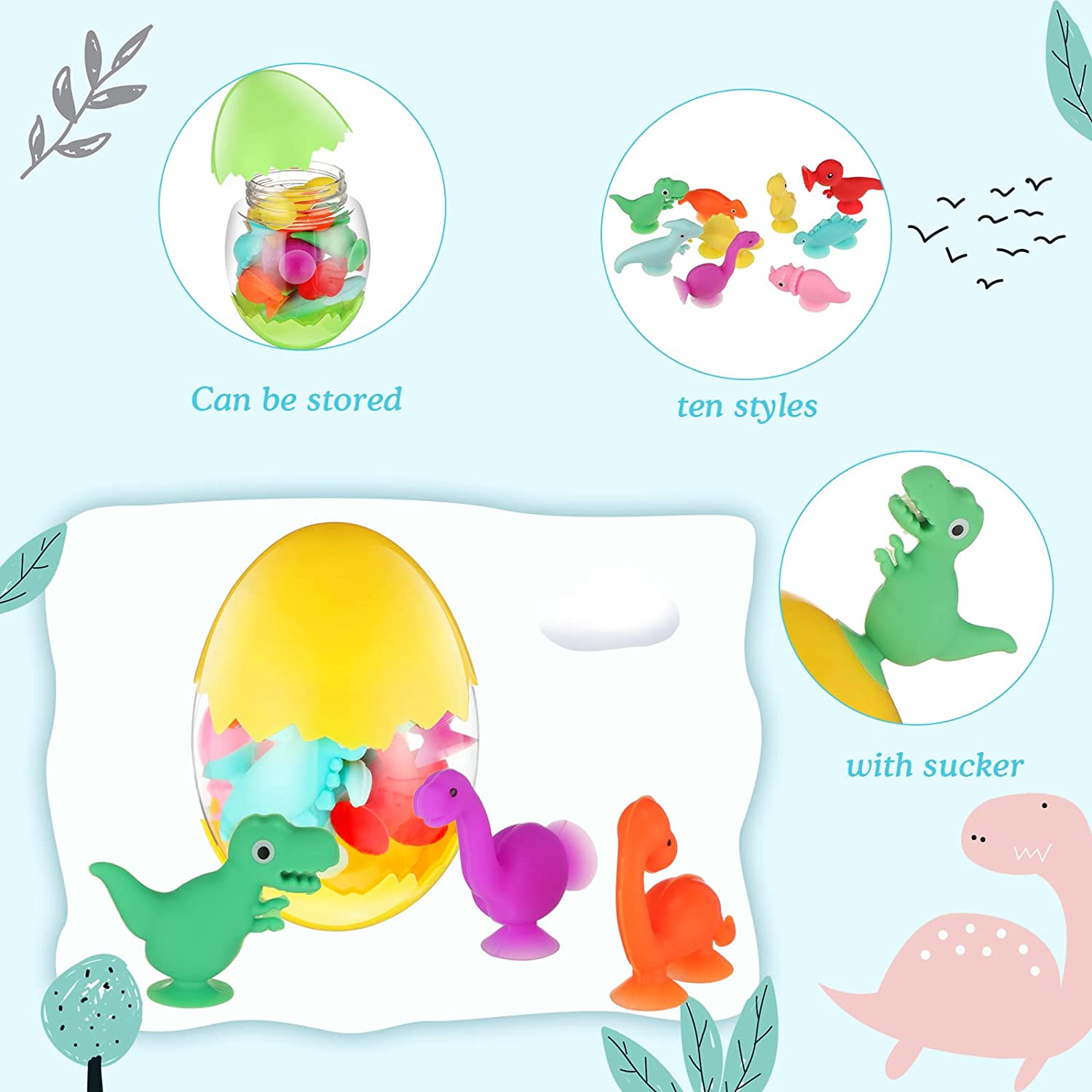 Baby Bath Toys Bathroom Suction Cup Set Soft Animal Dinosaur Building Blocks Children Funny Toy Parent-child Interactive Game
