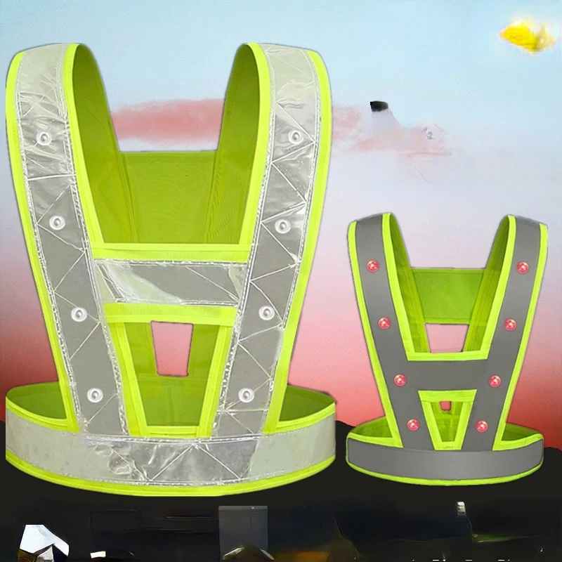 High-visibility LED Luminous Ves Reflective Harness for Night Running and Cycling Safety Warning Light USB Rechargeable Vest