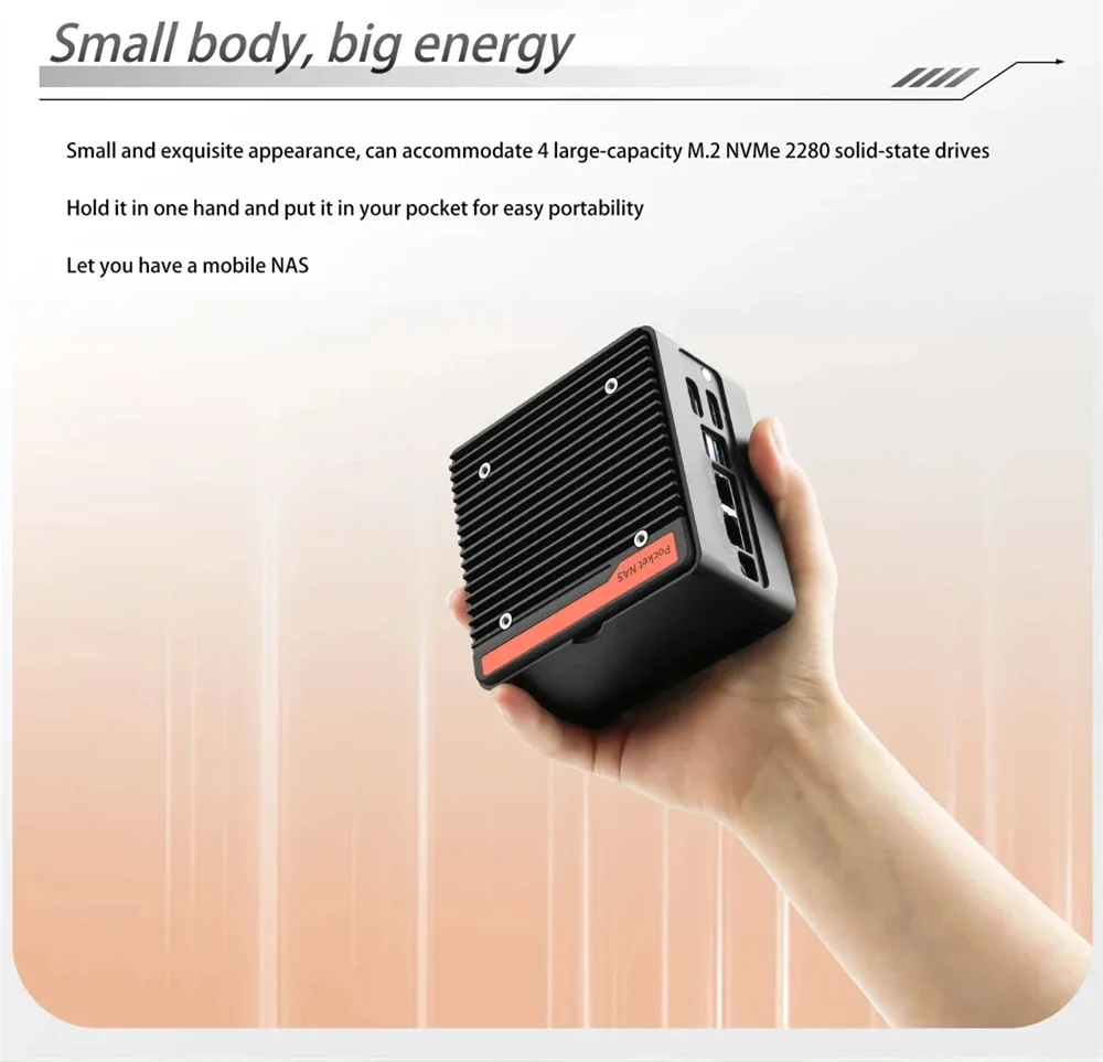 New Pocket NAS Computer Intel 3 N355 N305 N150 N100 Mini PC 4xM.2 NVMe Slot Firewall 2xi226-V 2.5G DDR5 4800 2xUSB3.2 2xHDMI2.0