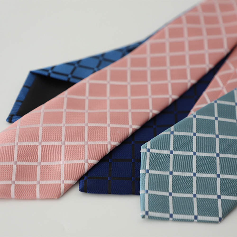 Luxuriöse 8-cm-Herrenkrawatte mit Karomuster und Karos für Herren, Bräutigam, Trauzeuge, Jacquard, gewebt, Ascot, formelles Business-Party-Zubehör