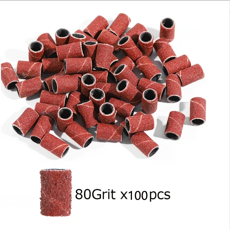 เครื่องมิลลิ่งขัดสาย100ชิ้นอุปกรณ์เสริมเครื่องมือขัดเล็บ80 ''/120''/180 "UV เจลอะคริลิค Remover Bits F