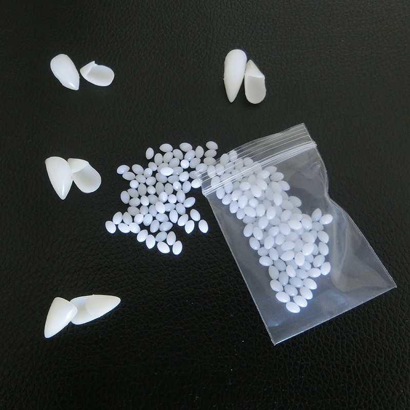 1 par de colmillos de dientes de vampiro para Halloween, accesorios para dentaduras postizas, disfraz de fiesta, accesorios de Cosplay DIY, colmillos de resina de dientes postizos con pegamento sólido
