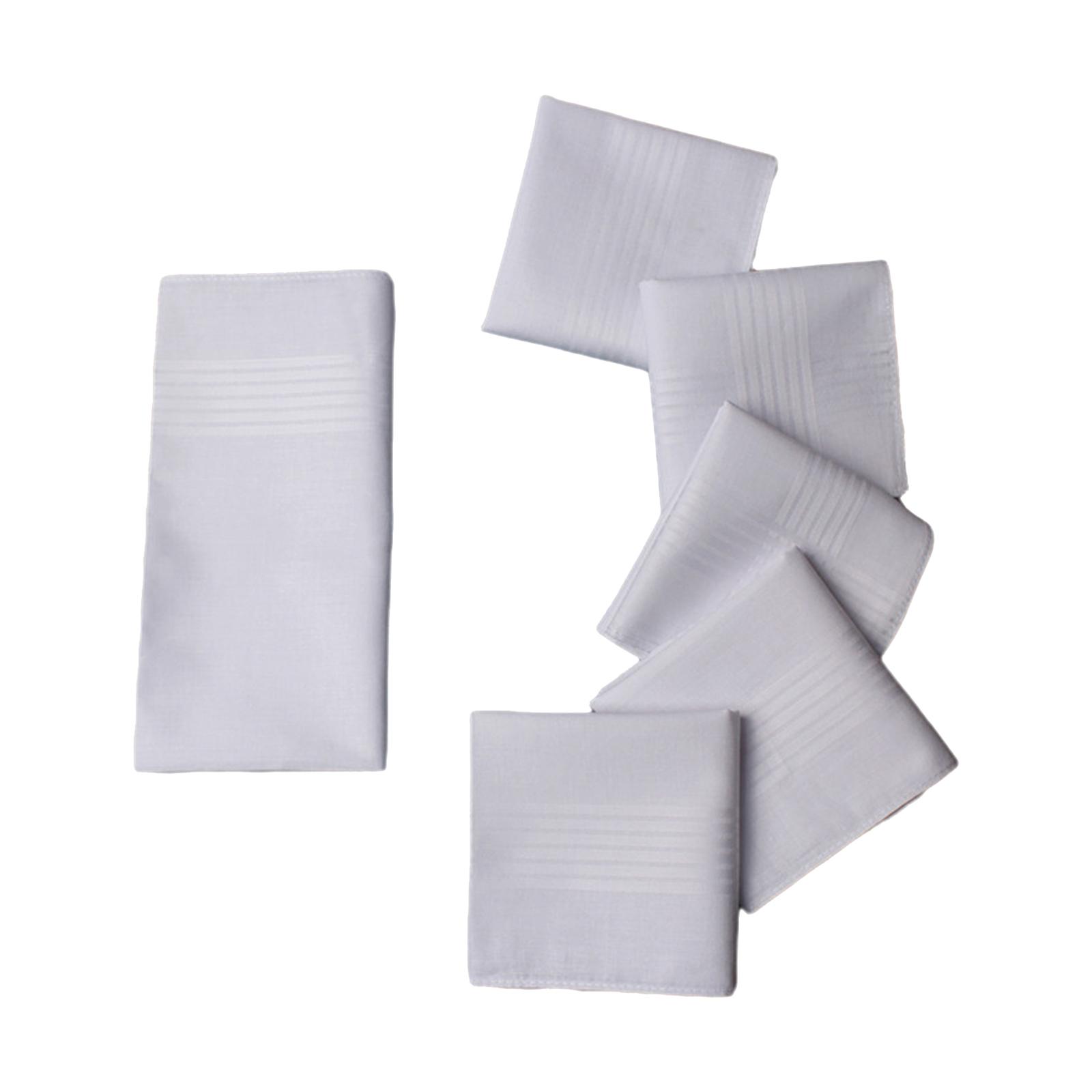 純白のハンカチがセットされた6ピース,ギフト,柔らかい綿のベッド,正方形のポケット,日常使用,結婚式,プロム部屋