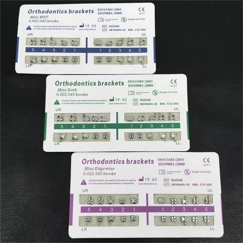 10 แพ็คทันตกรรมจัดฟันวงเล็บโลหะวงเล็บ MINI Roth/MBT/Edgewise 022 สล็อตทันตแพทย์วงเล็บทันตกรรมวงเล็บโลหะ