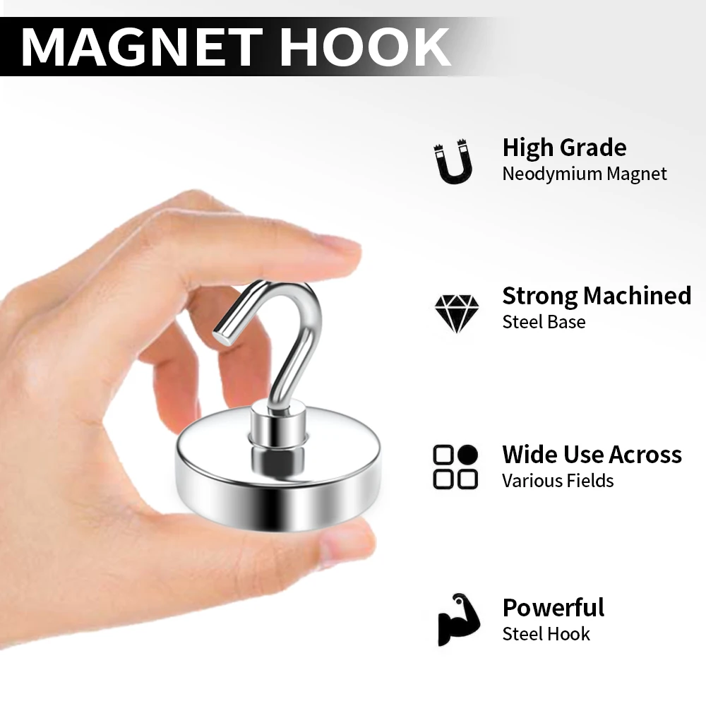 Strong Magnetic Hooks Load-bearing Home Kitchen Bar Storage Hooks Key Storage Hooks Bathroom Hangers Multi-Purpose Magnet Hook