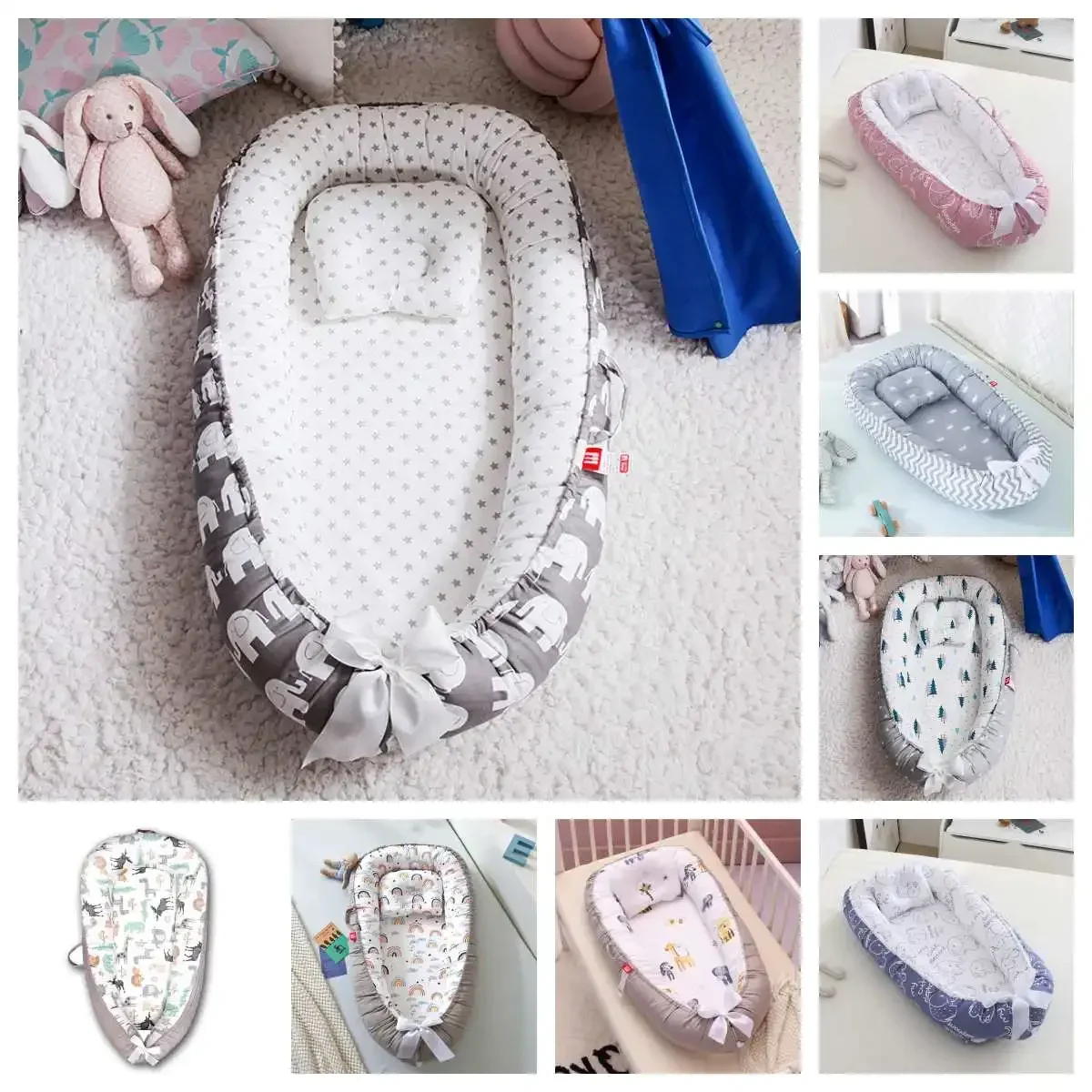 ทารกแรกเกิด Co-sleeping เตียง Nest สําหรับทารกพ่อแม่ข้างเตียง COT เด็กวัยหัดเดิน Bassinet รั้วกันชนเปลทารก Cradle หมอนหัว