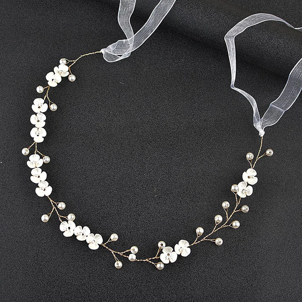 Elegante fiore perla ghirlanda fascia sposa abito da sposa accessori ghirlanda copricapo sposa fascia per capelli hairvine gioielli da sposa