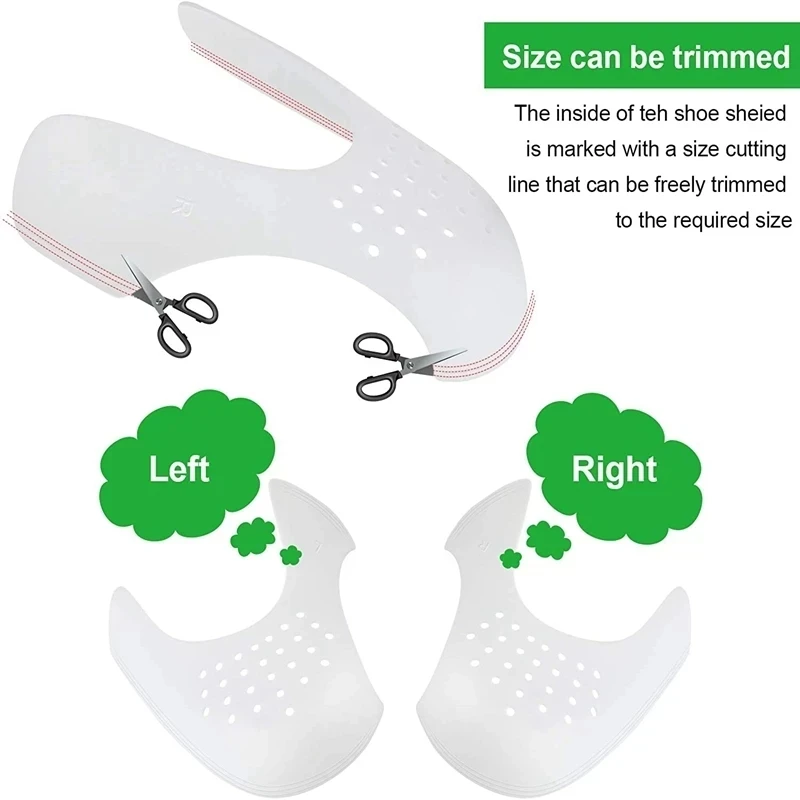 Protector de zapatillas de deporte antiarrugas, soporte de punta, ensanchador de cabeza, 1 par