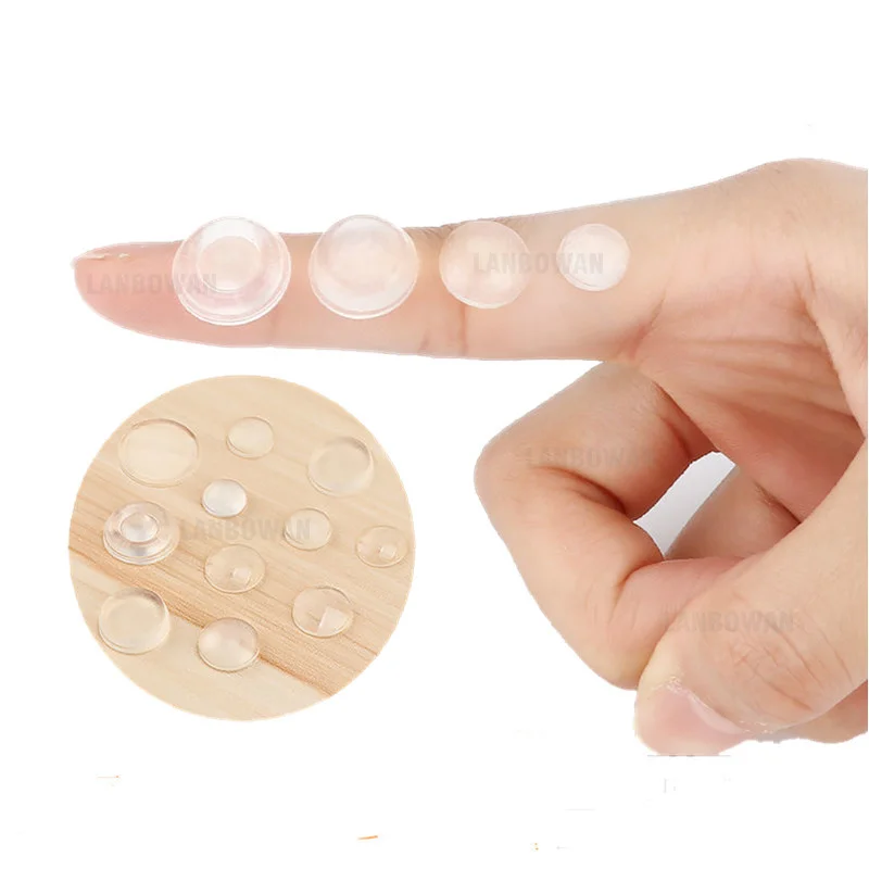 Mạnh Mẽ Tự Dán Trong Suốt Chặn Cửa Giảm Chấn Cao Su Đệm Tủ Ốp Lưng Đồ Chấm Bi Đệm Bảo Vệ Tấm Lót Nhỏ Bumpons