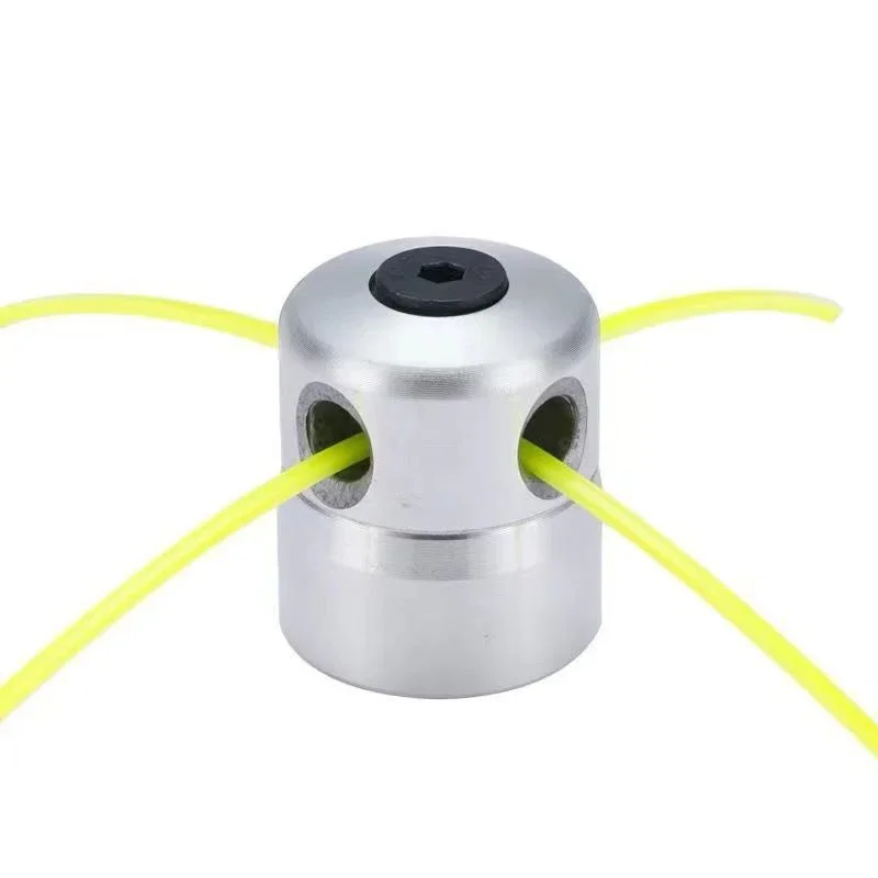 Universal Aluminum Trimmer Head with Four Trimmer Lines for Brush Cutter Grass Trimmer Head Replacement Tool Part