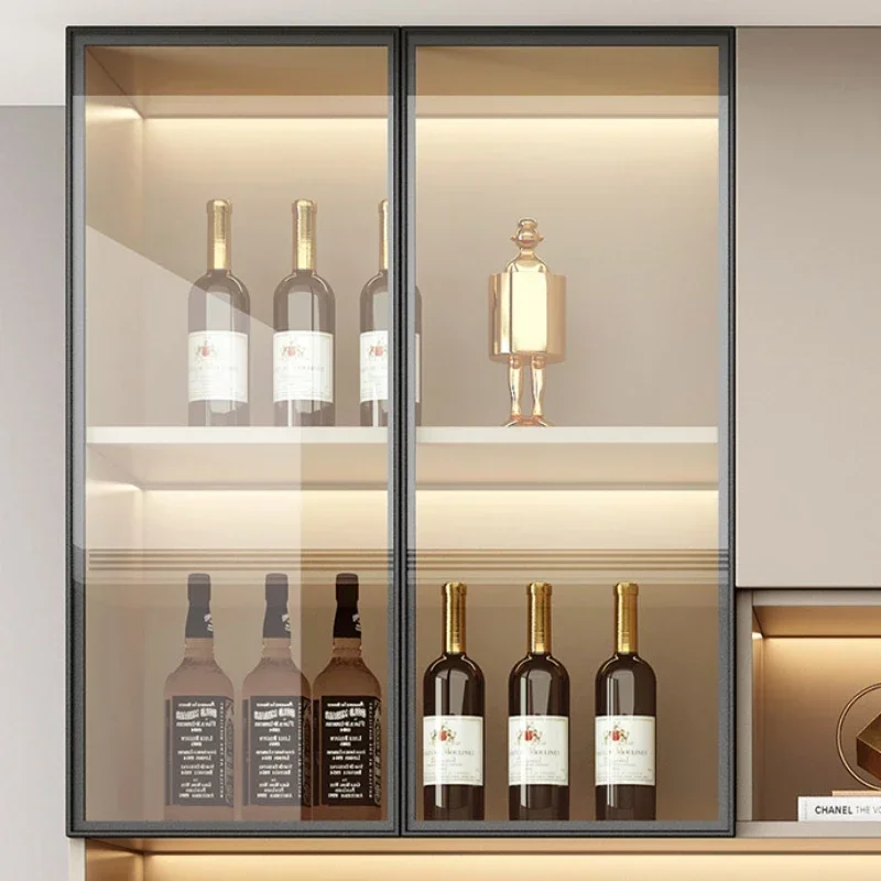 Luxus Rack Wein Schrank Kühlschrank Holz Glas Hängen Bar Wein Schrank Halter Display Supermarkt