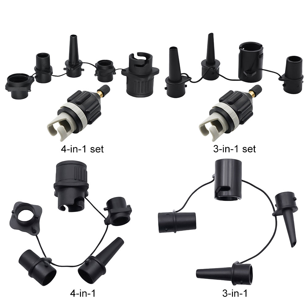 Adaptador de válvula de ar com bicos, conector de bomba de válvula de ar, cabeça de conversão para barco inflável, cama de remo