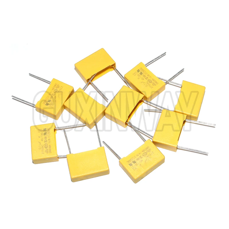 10 Uds X2 condensador de seguridad 15mm 275VAC 275V 0,022UF 0,047UF 0,1UF 0,15UF 0,22UF 0,33UF 0,47UF 0,68UF 1UF película de polipropileno